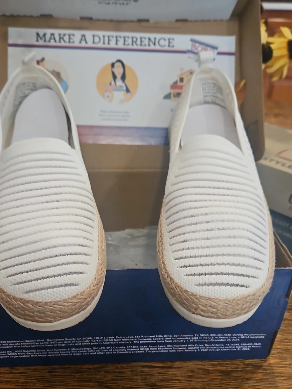 BOBS from Skechers White Slip-On Espadrilles with Jute Trim